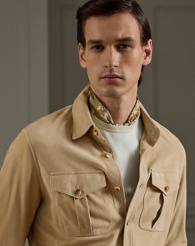 Suede Overshirt Oyster Tan