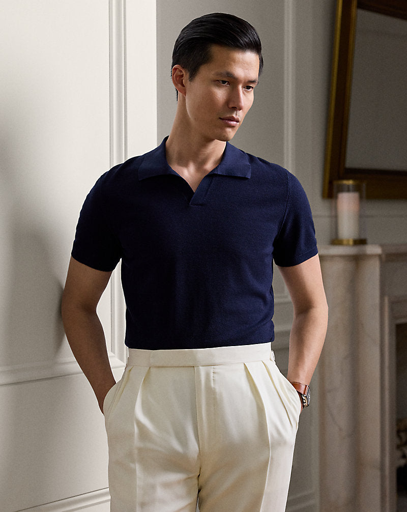 Textured Silk-Cotton Jumper Classic Chairman Navy