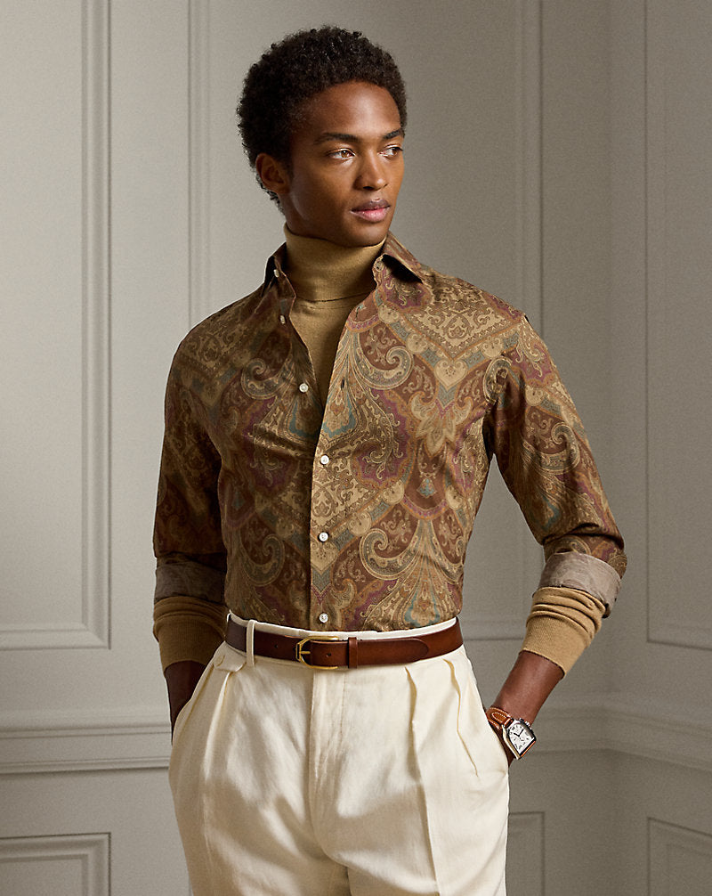 Paisley-Print Linen-Cotton Shirt Multi