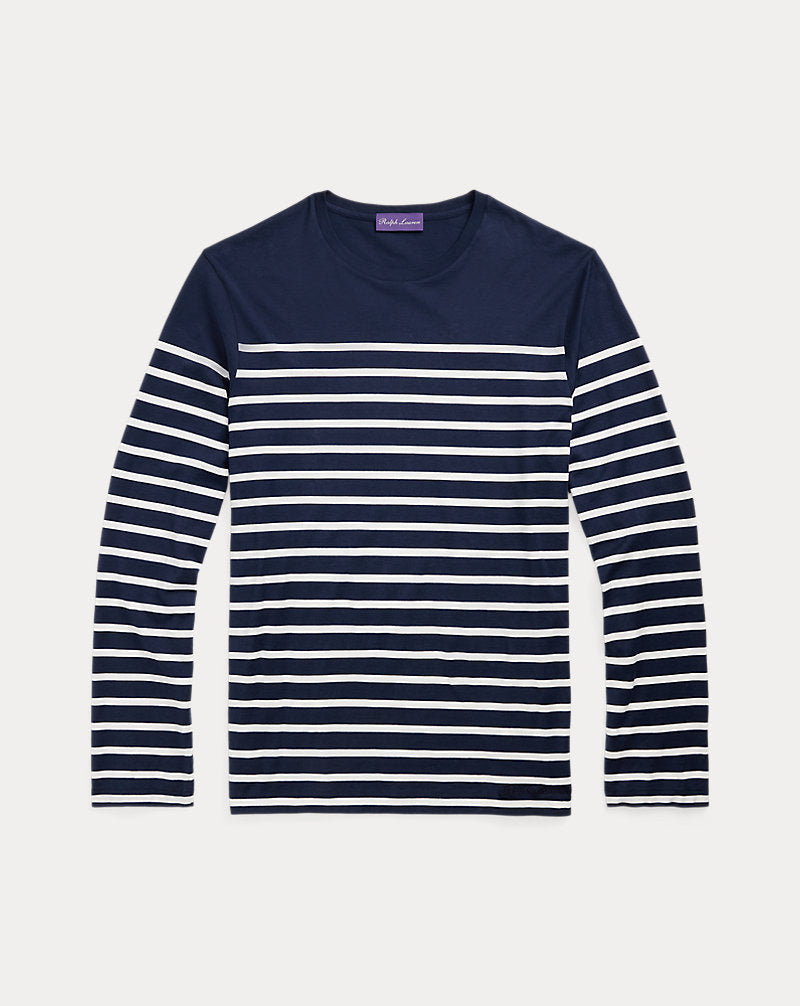 Striped Lisle Long-Sleeve T-Shirt Classic Chairman Navy/dck