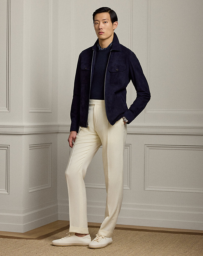 Suede Shirt Jacket Classic Chairman Navy