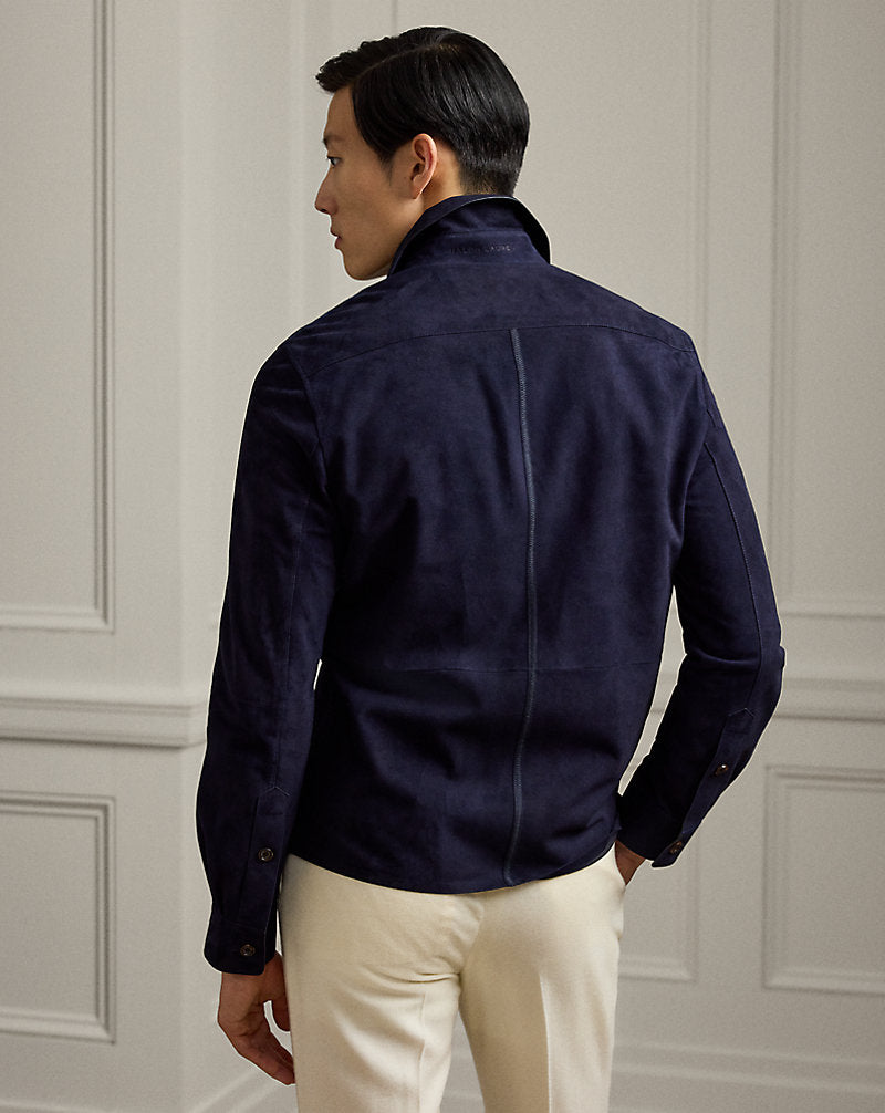 Suede Shirt Jacket Classic Chairman Navy