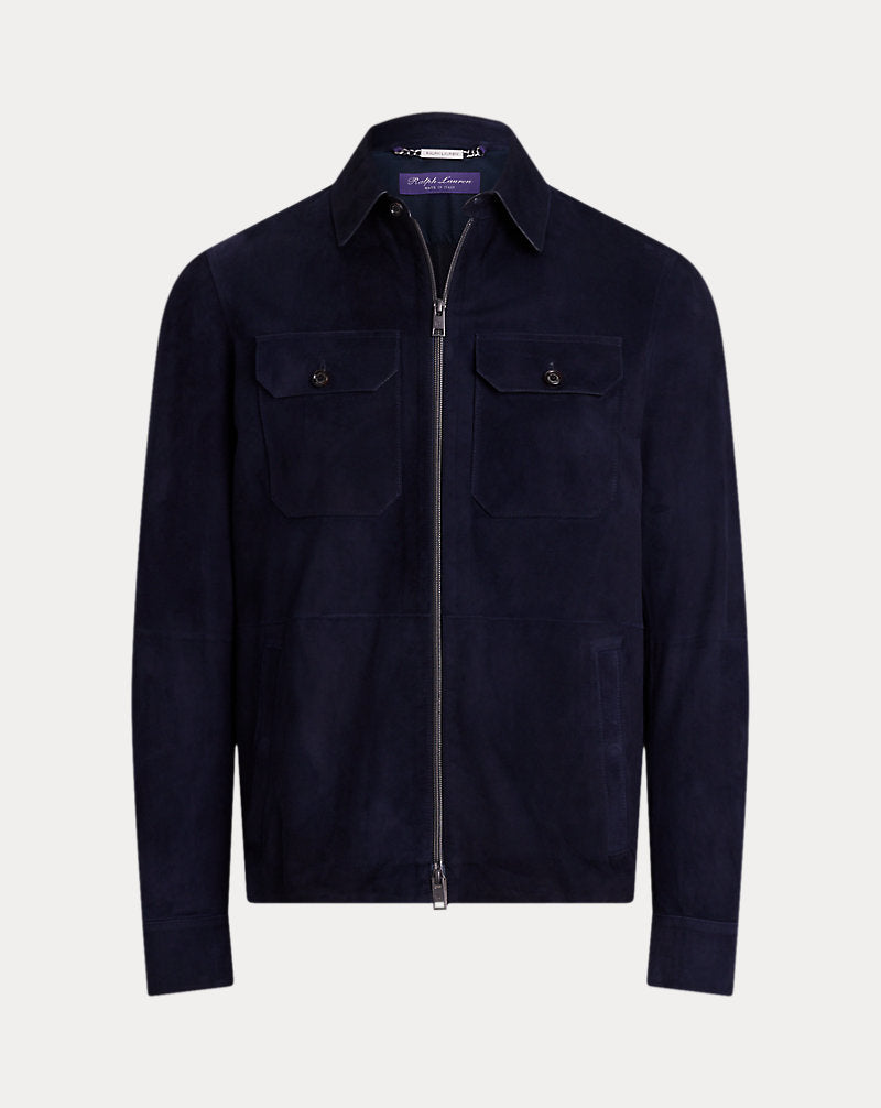 Suede Shirt Jacket Classic Chairman Navy