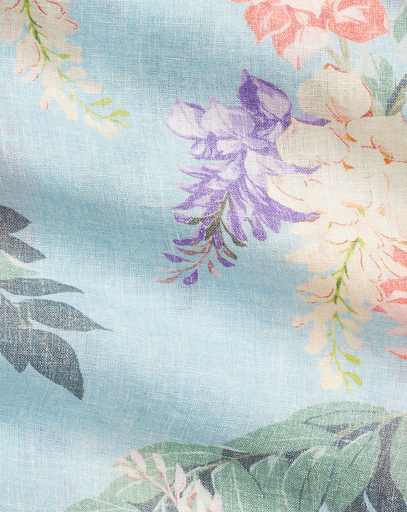 Floral-Print Linen Shirt Multi