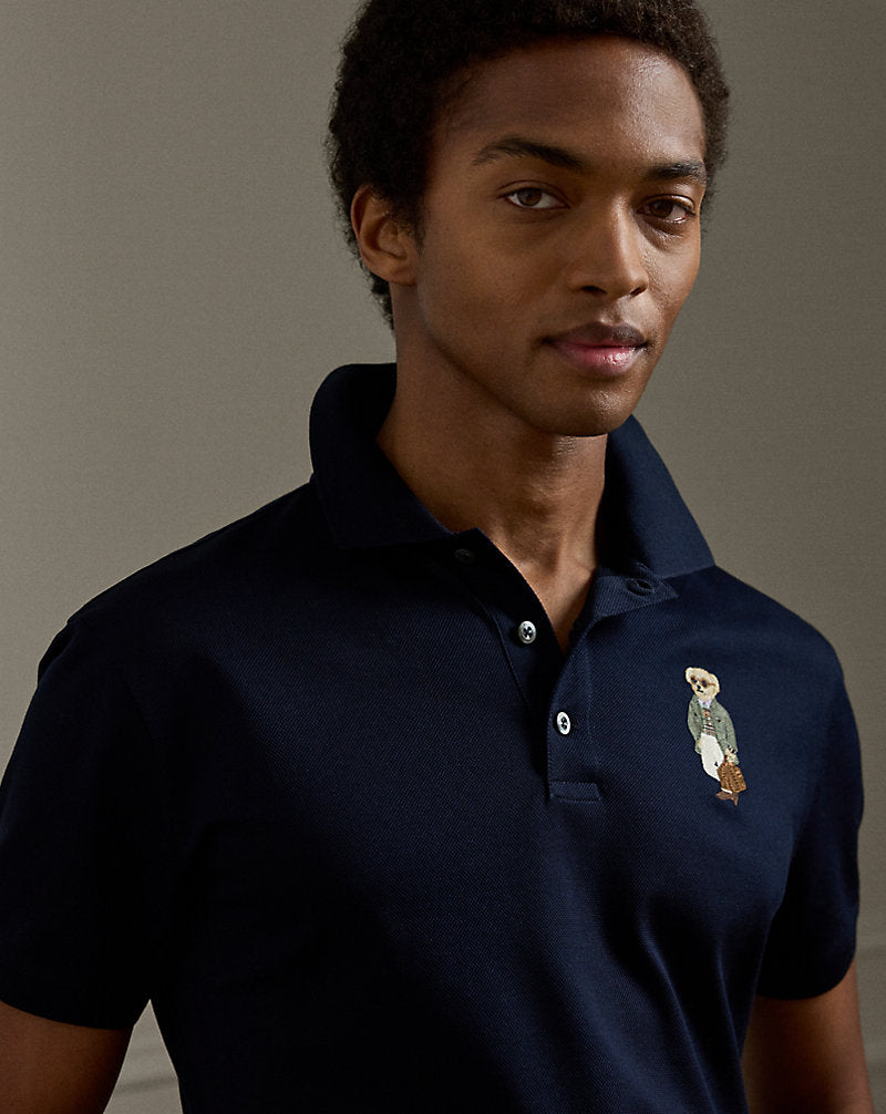 Custom Slim Polo Bear Piqu¨¦ Polo Shirt Classic Chairman Navy