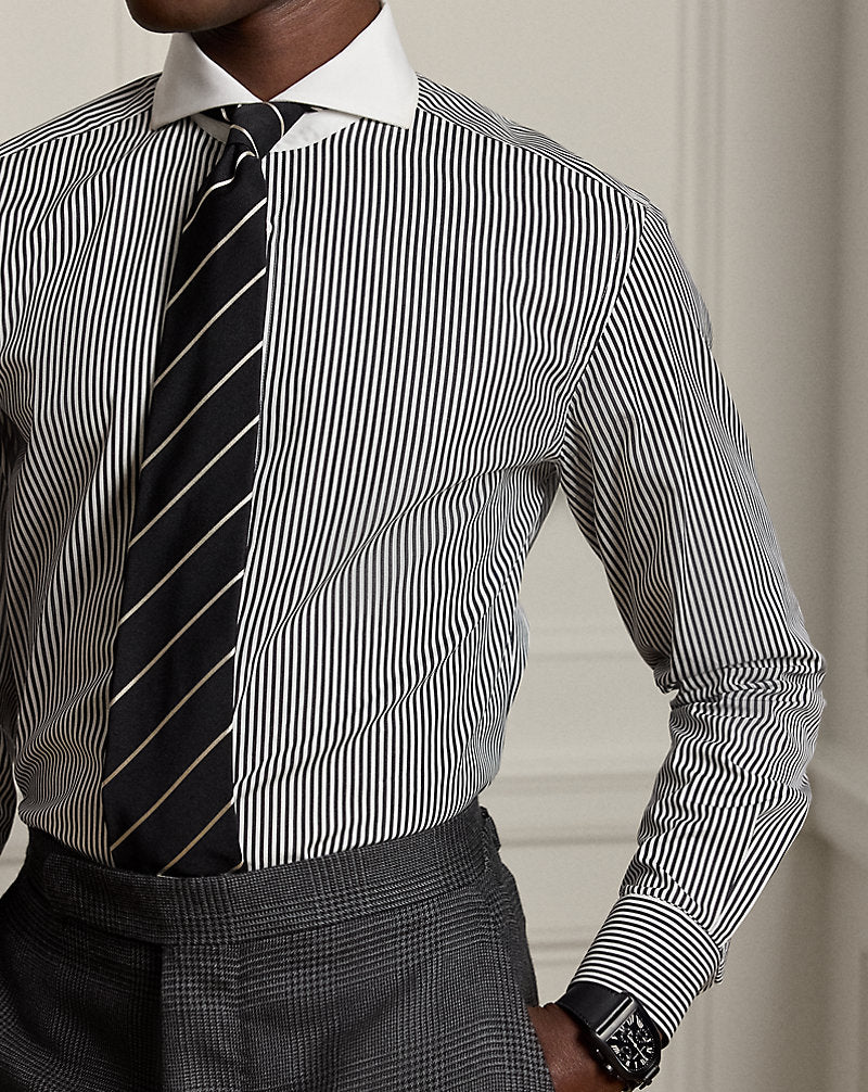 Bengal-Stripe Poplin Shirt Black/White